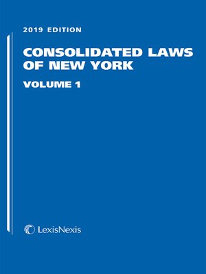 cover image of Consolidated Laws of New York